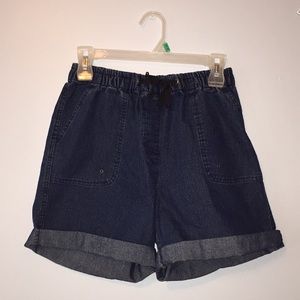 Drawstring denim shorts